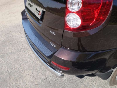 Защита заднего бампера овальная 75-42 мм ТСС для Great Wall Hover H5 2011-2015