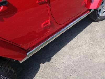 Пороги труба 76 мм ТСС для Jeep Wrangler 5D 2010-2018