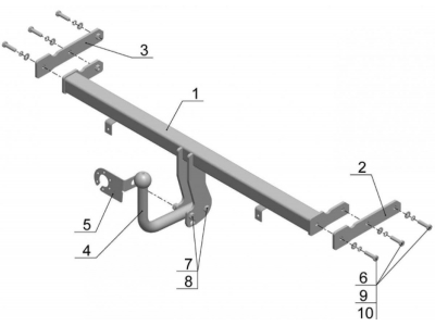 Фаркоп Avtos для Kia Rio 2009-2011