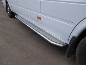Порог с площадкой нержавеющий лист 42 мм для Mercedes-Benz Sprinter № MERSPR14-05