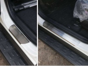 Накладки на пороги шлифованный лист для Toyota RAV4 № TOYRAV15-03